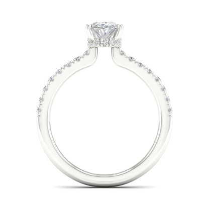 1 CTW Oval Cut Lab Grown Diamond Halo Engagement Ring