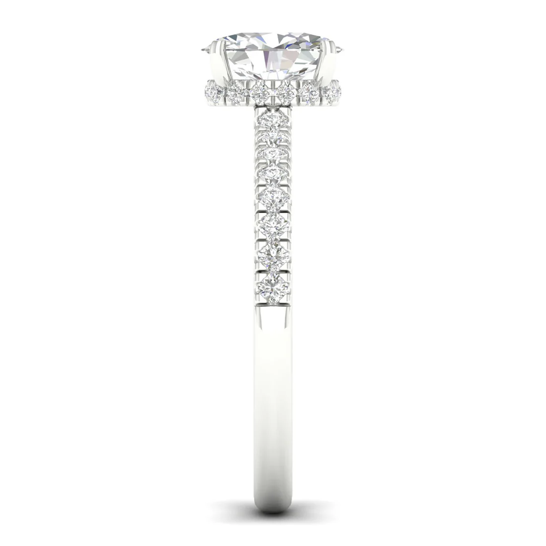 1 CTW Oval Cut Lab Grown Diamond Halo Engagement Ring