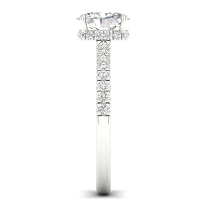 1 CTW Oval Cut Lab Grown Diamond Halo Engagement Ring