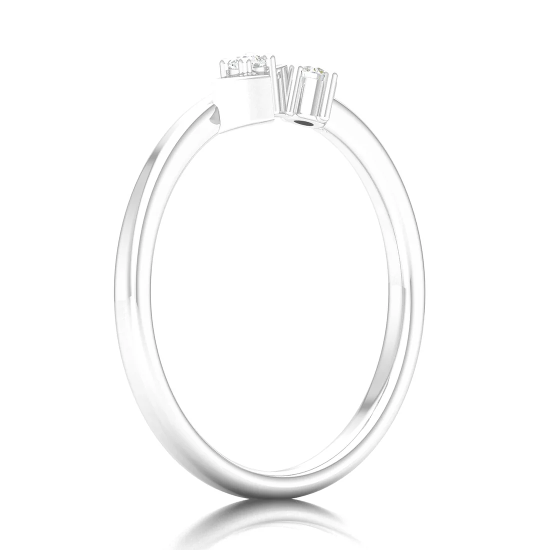 0.05Ctw Lab Grown Diamond Bow Fashion Stackable Wedding Band