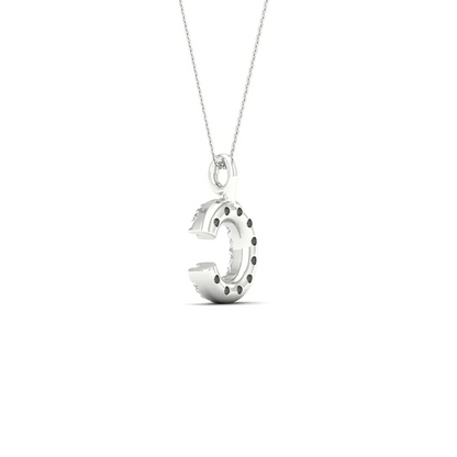 0.05 CTW Lab Grown Diamond C Initial Letter Pendant