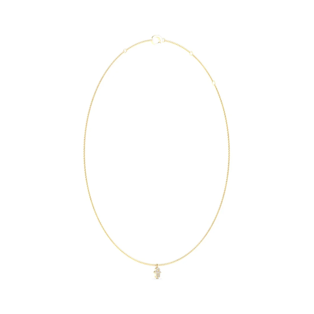 0.08 CTW Lab Grown Diamond Hamsa Pendant