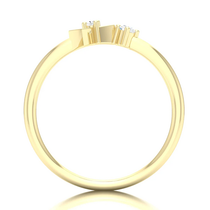 0.05Ctw Lab Grown Diamond Bow Fashion Stackable Wedding Band