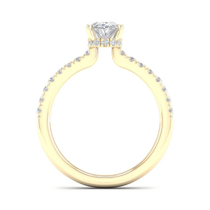 1 CTW Oval Cut Lab Grown Diamond Halo Engagement Ring