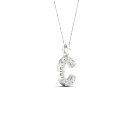 0.05 CTW Lab Grown Diamond C Initial Letter Pendant
