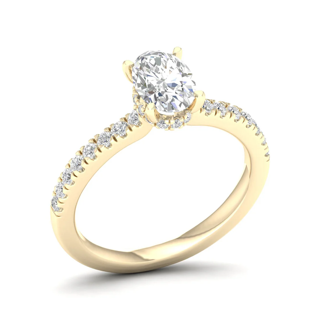 1 CTW Oval Cut Lab Grown Diamond Halo Engagement Ring
