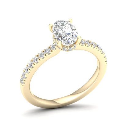1 CTW Oval Cut Lab Grown Diamond Halo Engagement Ring