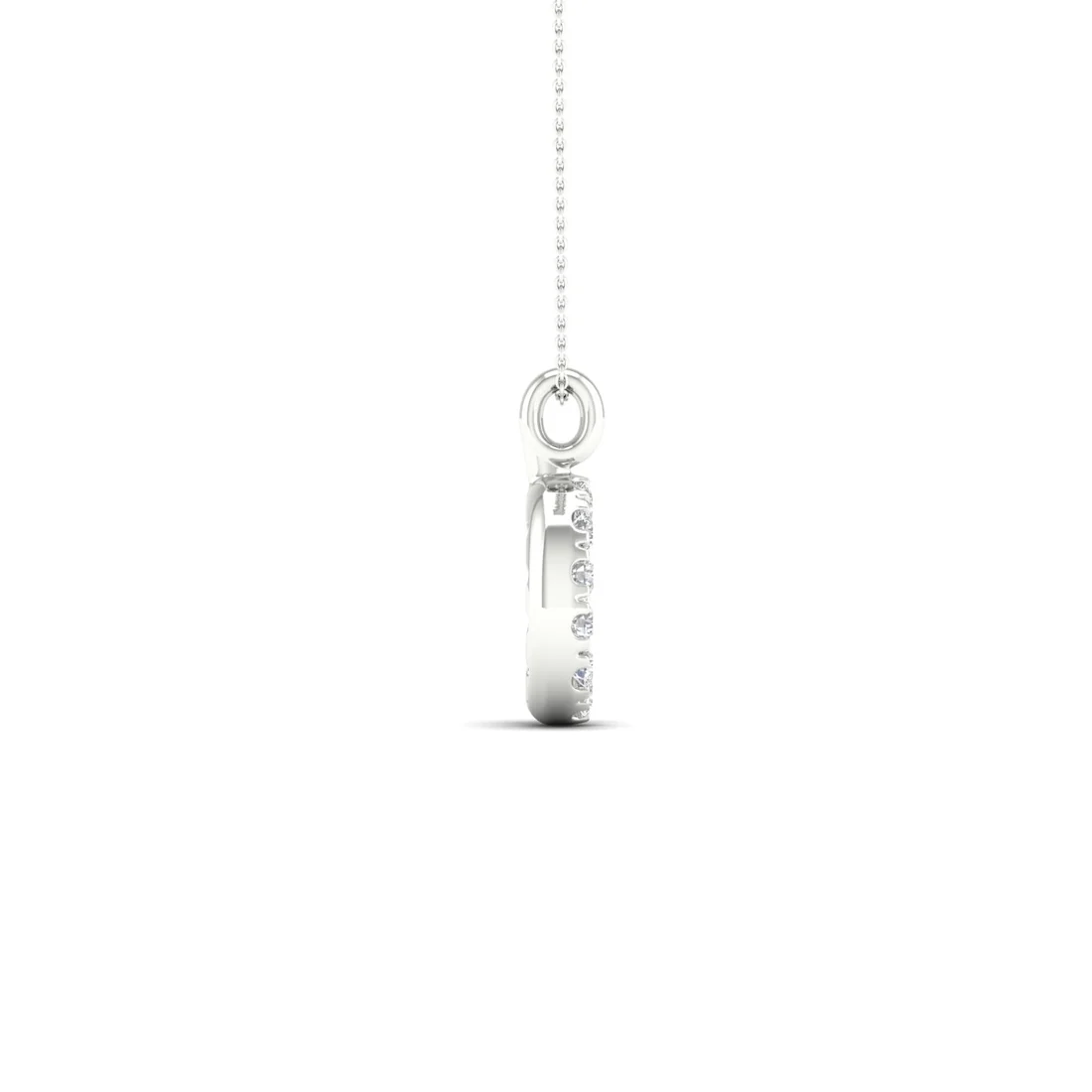 0.05 CTW Lab Grown Diamond C Initial Letter Pendant