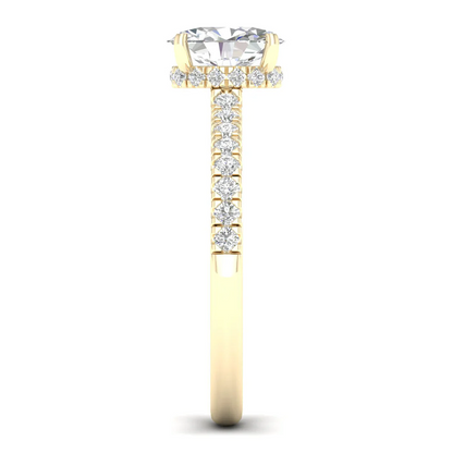 1 CTW Oval Cut Lab Grown Diamond Halo Engagement Ring