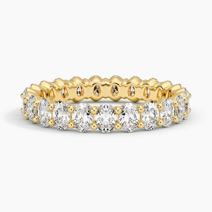 Oval Eternity Lab Grown Diamonds White Gold Wedding Band For Women