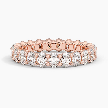 Oval Eternity Lab Grown Diamonds White Gold Wedding Band For Women