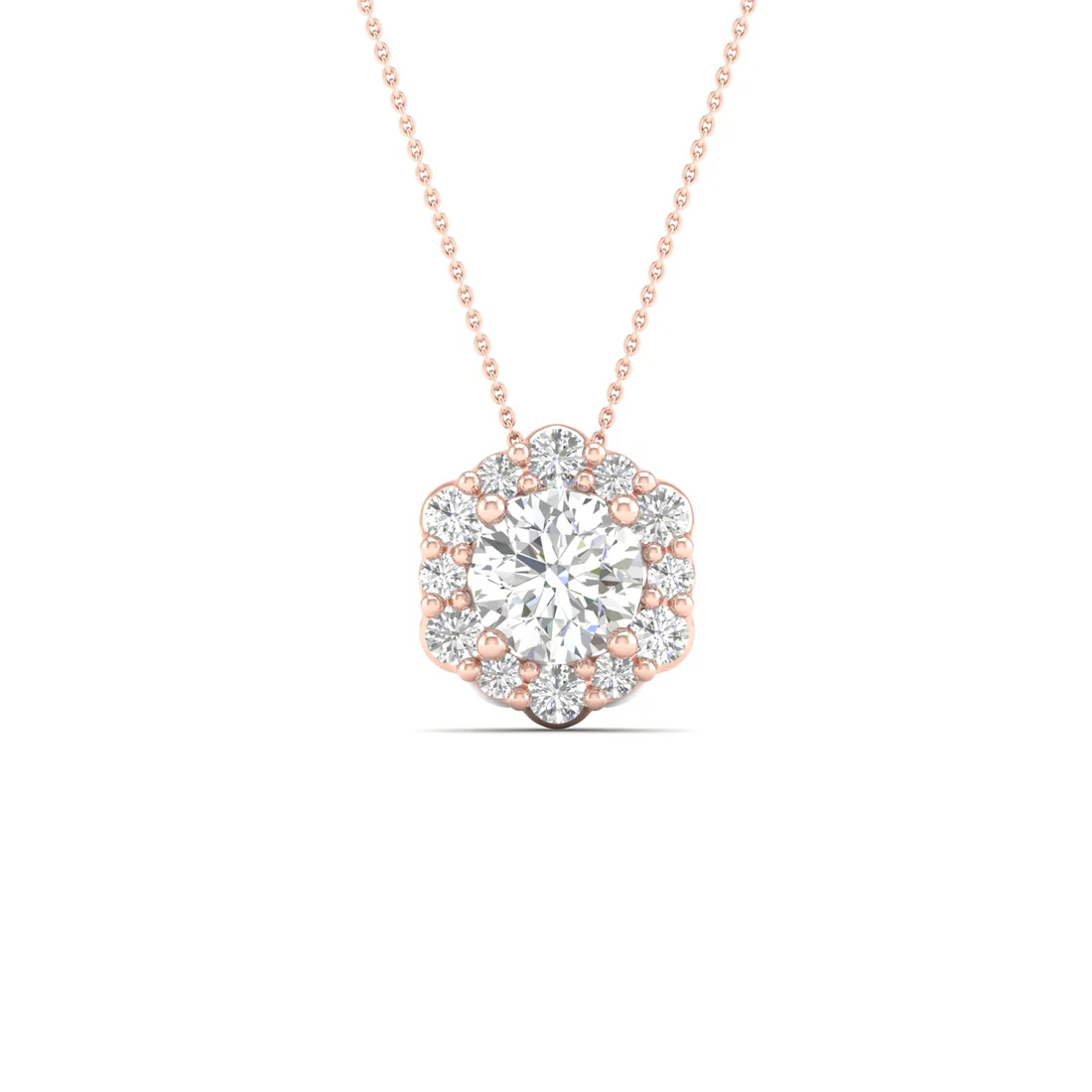 0.30 CTW Lab Grown Diamond Hexagon Shape Pendant