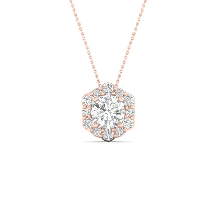 0.30 CTW Lab Grown Diamond Hexagon Shape Pendant
