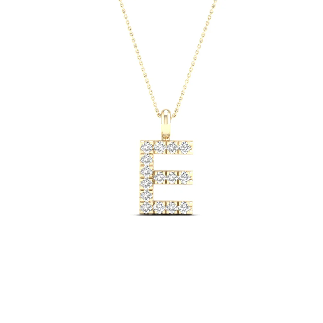 0.065 CTW Lab Grown Diamond E Letter Pendant