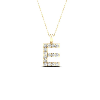 0.065 CTW Lab Grown Diamond E Letter Pendant