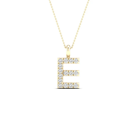 0.065 CTW Lab Grown Diamond E Letter Pendant