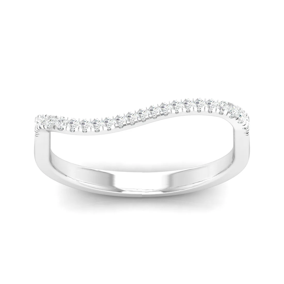 0.10Ctw Lab Grown Diamond Curve Fashion Stackable Wedding Band