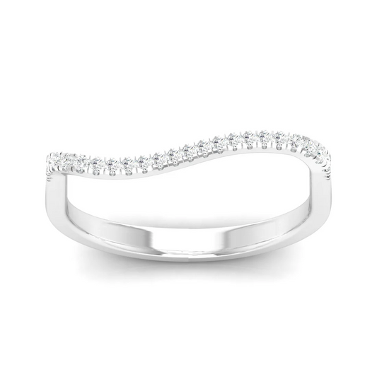 0.10Ctw Lab Grown Diamond Curve Fashion Stackable Wedding Band