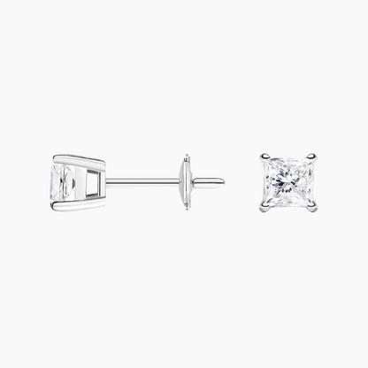 Princess Cut 1 CTW Lab Grown Diamond Stud Earrings
