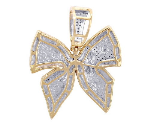 10K Gold Lab Grown Diamond 1.3" Money Ribbon Pendant