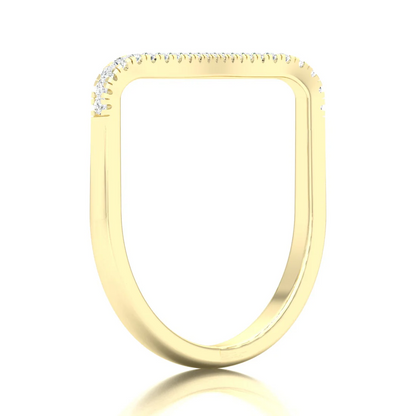 0.10Ctw Lab Grown Diamond Curve Fashion Stackable Wedding Band