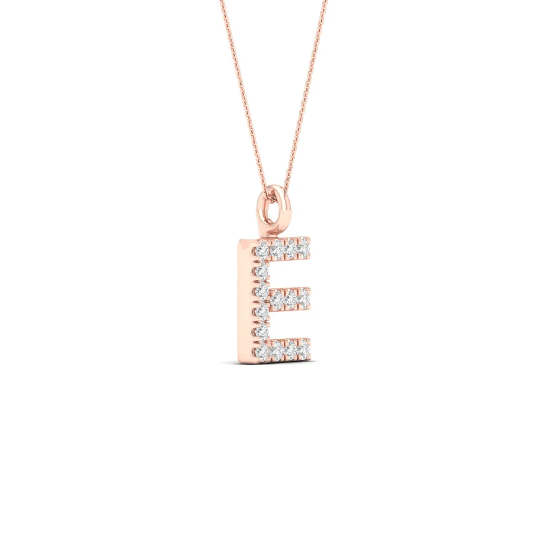0.065 CTW Lab Grown Diamond E Letter Pendant