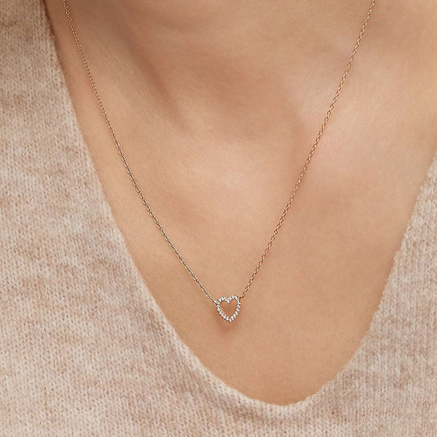 Lab Grown Diamond Unique Heart Pave Pendant