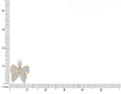 10K Gold Lab Grown Diamond 1.3" Money Ribbon Pendant