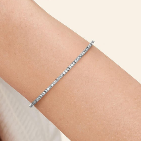 7/8CTW 6.5 inch Lab Grown Diamond Box Clasp Tennis Bracelet