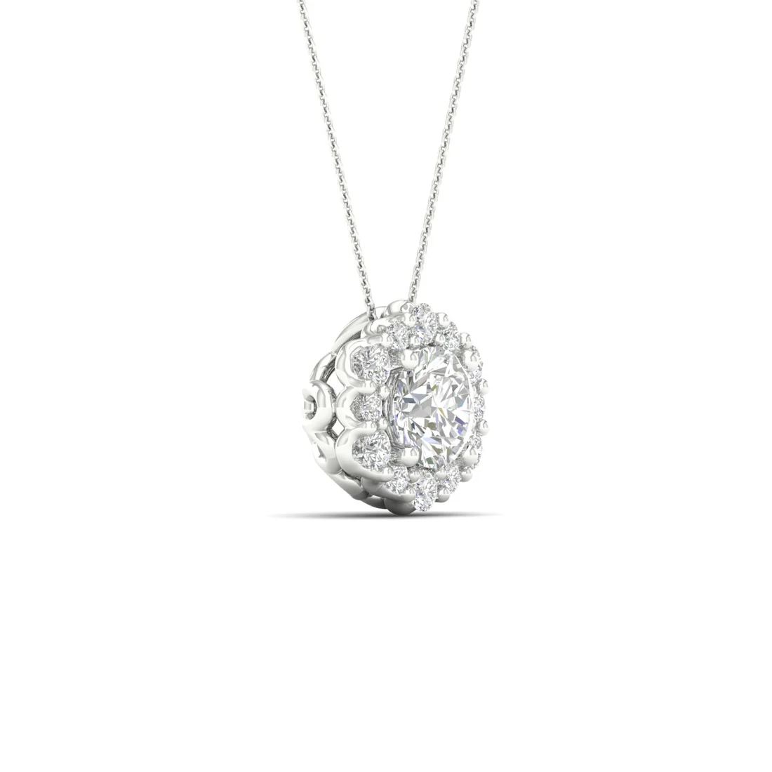 0.30 CTW Lab Grown Diamond Hexagon Shape Pendant