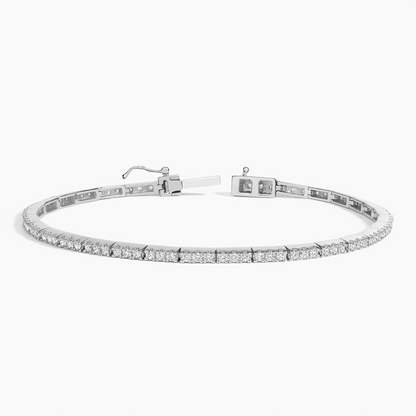 7/8CTW 6.5 inch Lab Grown Diamond Box Clasp Tennis Bracelet