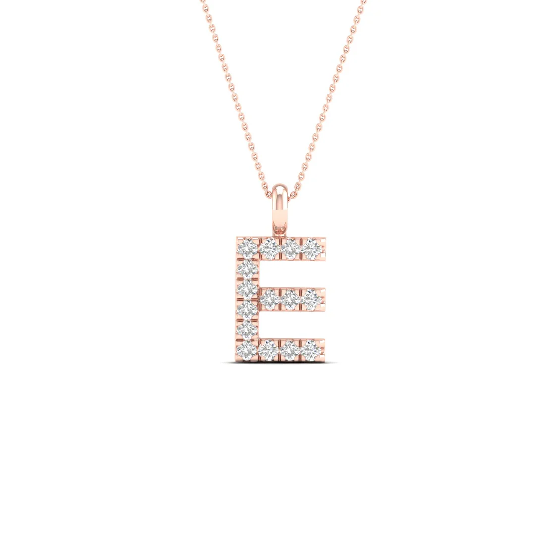 0.065 CTW Lab Grown Diamond E Letter Pendant