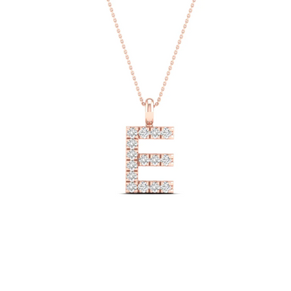 0.065 CTW Lab Grown Diamond E Letter Pendant