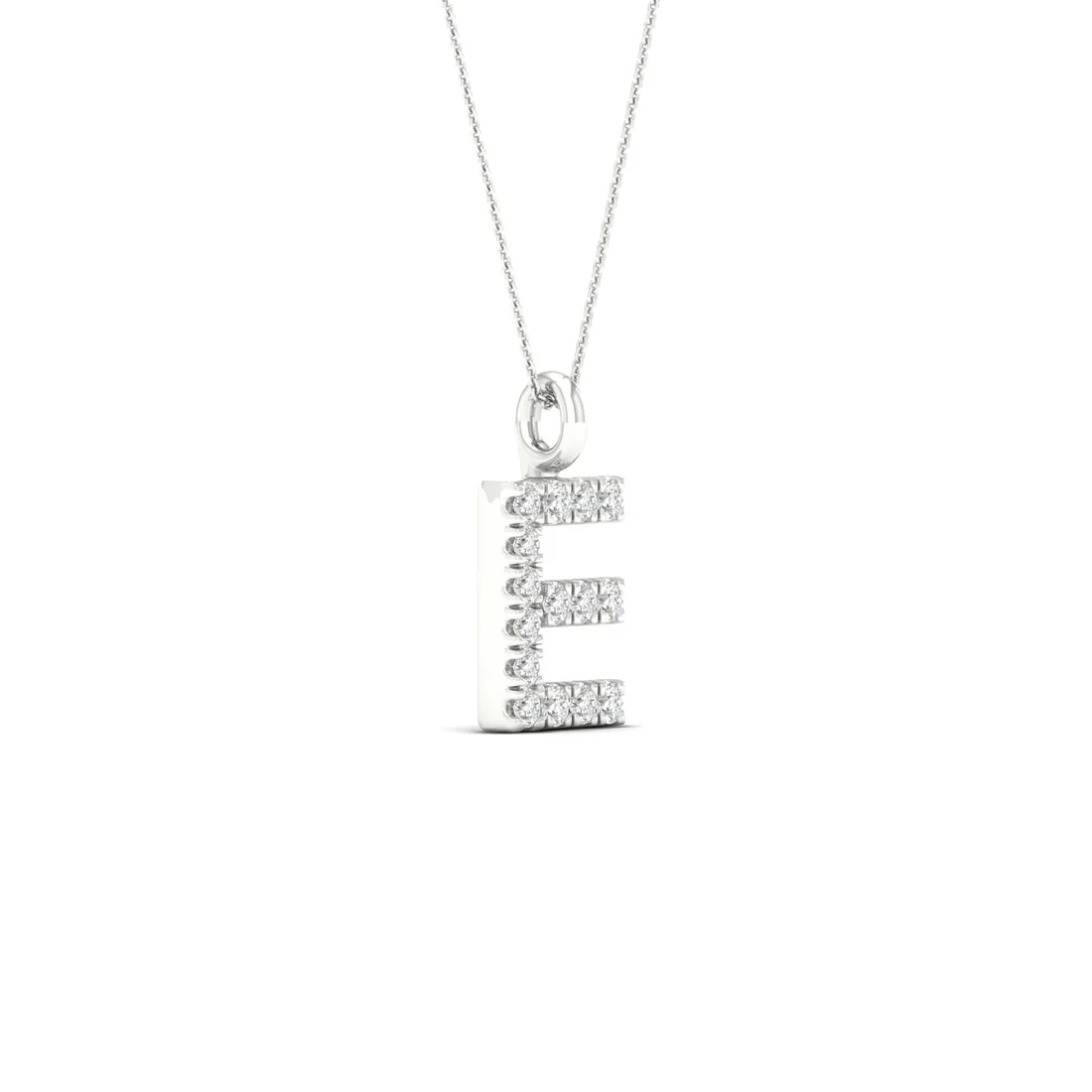 0.065 CTW Lab Grown Diamond E Letter Pendant