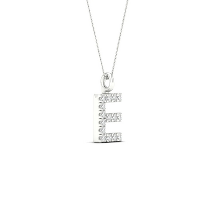 0.065 CTW Lab Grown Diamond E Letter Pendant