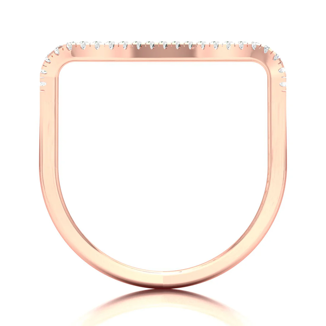 0.10Ctw Lab Grown Diamond Curve Fashion Stackable Wedding Band