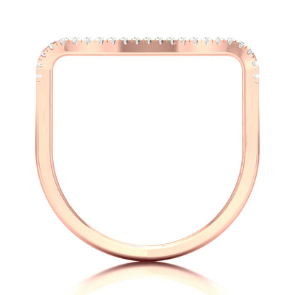 0.10Ctw Lab Grown Diamond Curve Fashion Stackable Wedding Band