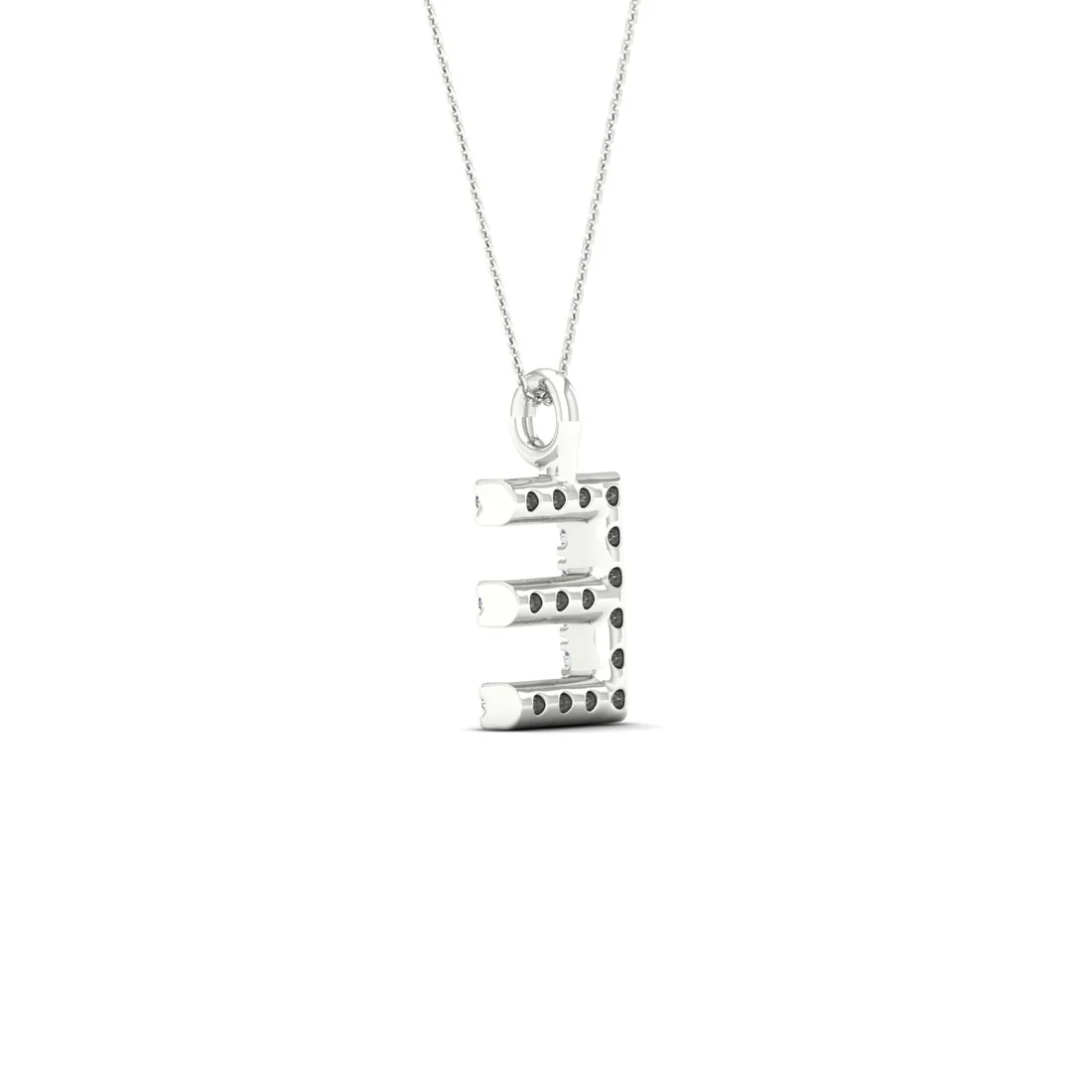 0.065 CTW Lab Grown Diamond E Letter Pendant
