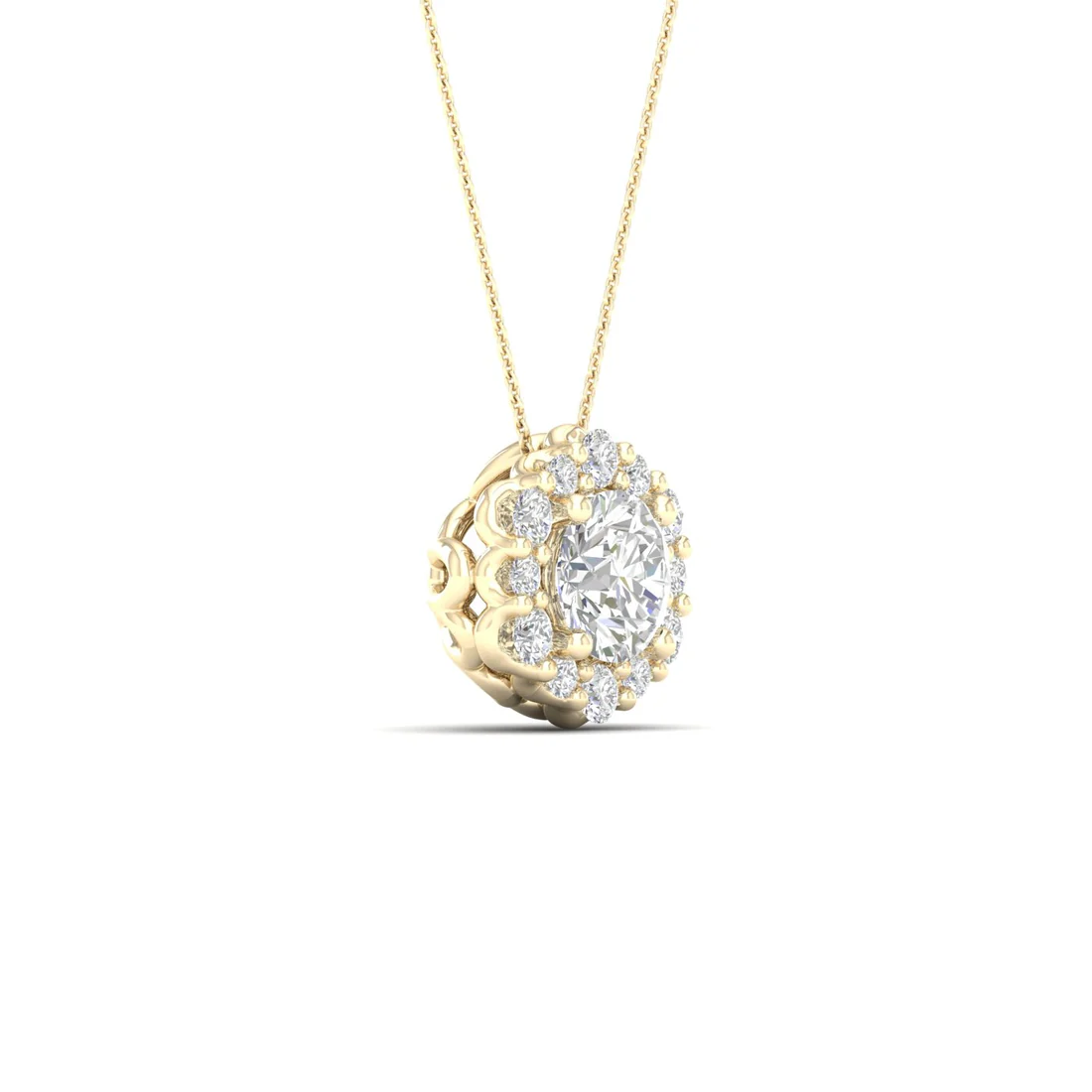 0.30 CTW Lab Grown Diamond Hexagon Shape Pendant