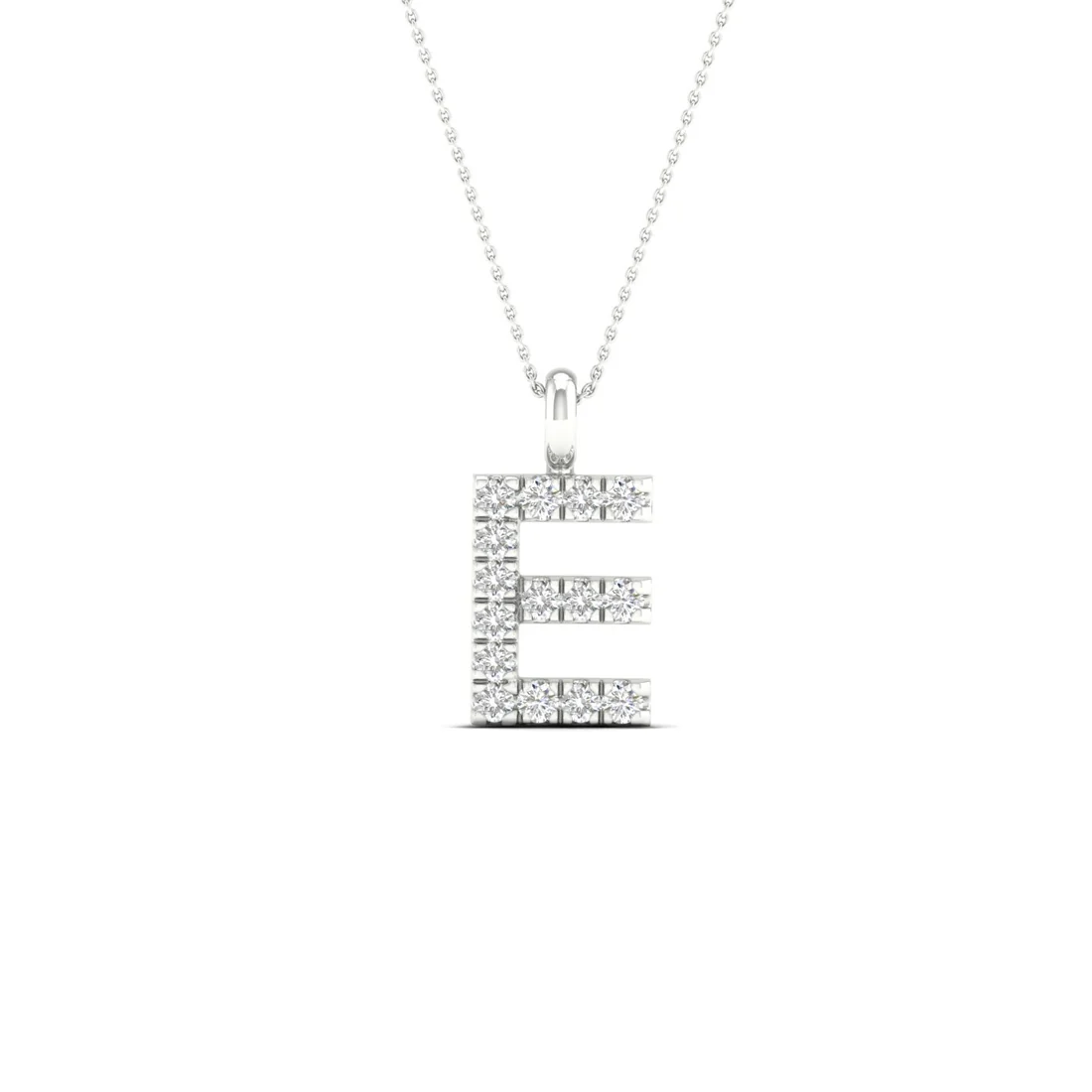 0.065 CTW Lab Grown Diamond E Letter Pendant