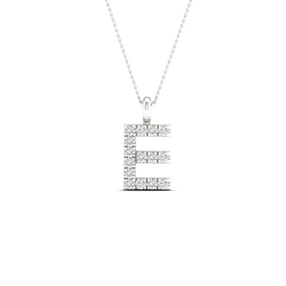 0.065 CTW Lab Grown Diamond E Letter Pendant