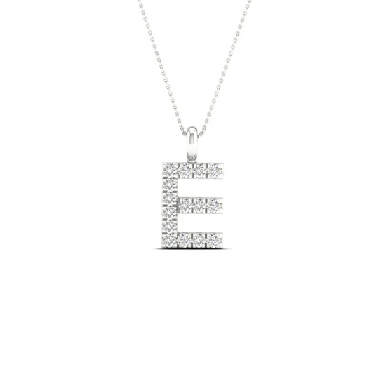 0.065 CTW Lab Grown Diamond E Letter Pendant