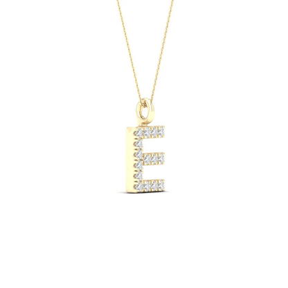 0.065 CTW Lab Grown Diamond E Letter Pendant
