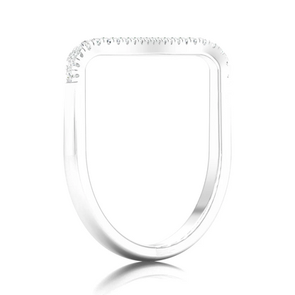 0.10Ctw Lab Grown Diamond Curve Fashion Stackable Wedding Band