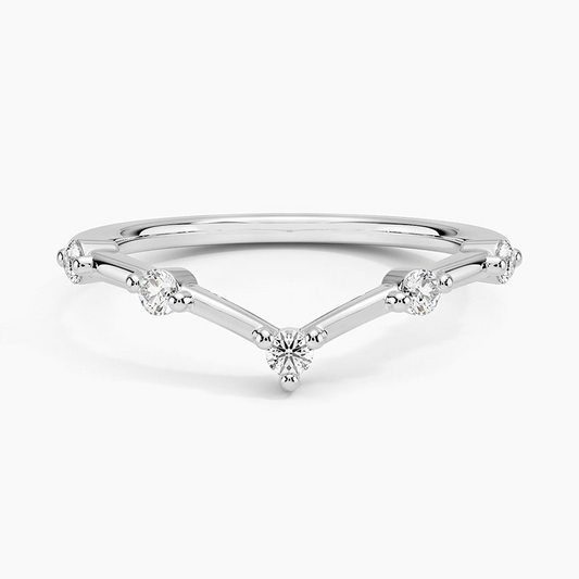 Yellow Gold Round Lab Grown Diamond Wedding Band For Women