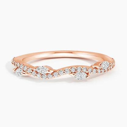 0.14CTW 18K Yellow Gold Fancy Lab Grown Diamond Wedding Band