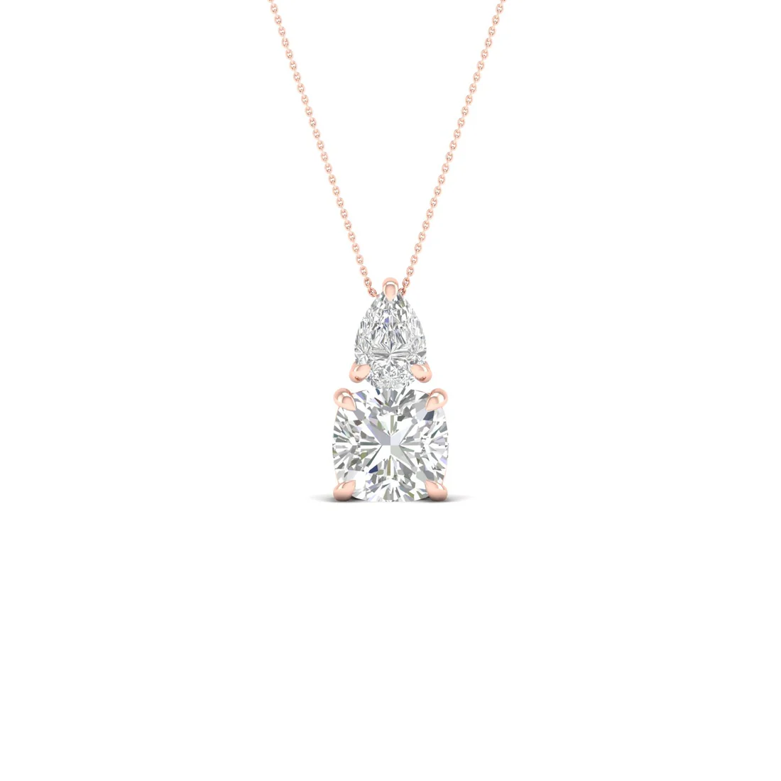 1 CTW Lab Grown Diamond Pear Cushion Cut Pendant