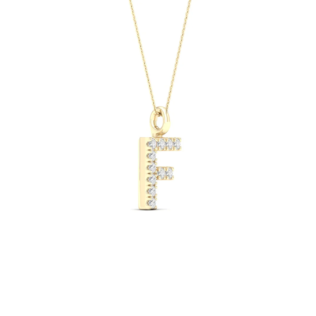 0.05 CTW Lab Grown Diamond F Letter Pendant
