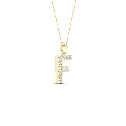 0.05 CTW Lab Grown Diamond F Letter Pendant