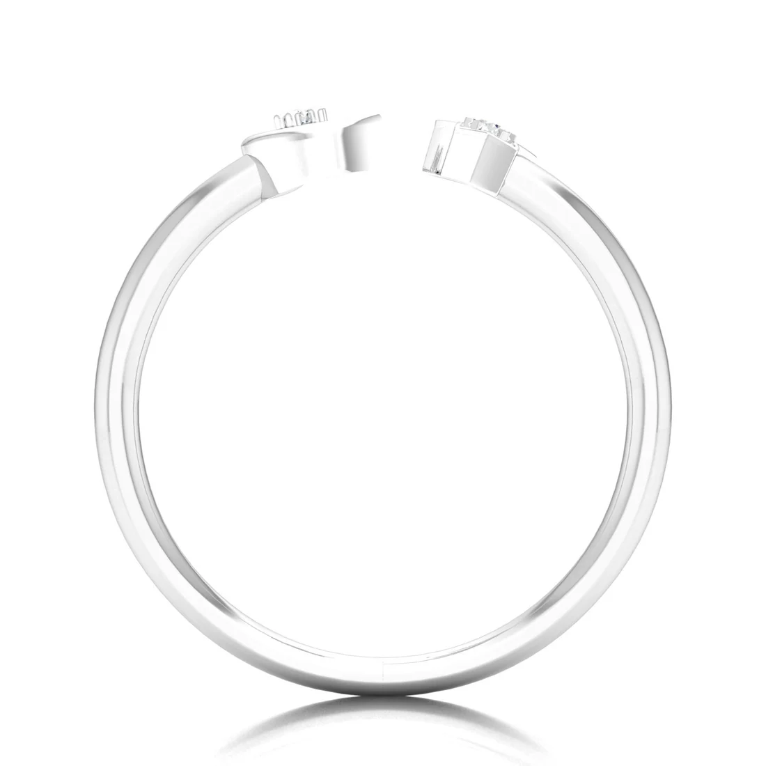 0.02Ctw Lab Grown Diamond Star and Moon Fashion Wedding Band